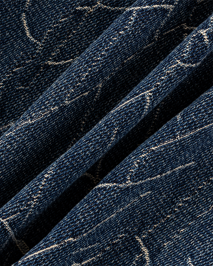 Cracked Wash Wide-Leg Jeans