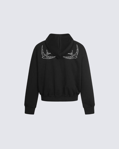 Design Niche Printed Zip-Up Hoodie