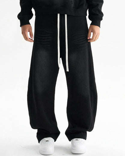 Distressed Curved Sweatpants