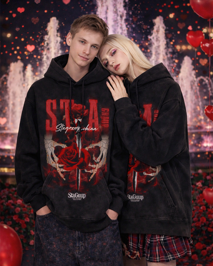 Rose Skull Graphic Hoodie