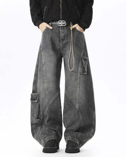 Vintage Casual Denim with Utility Pockets