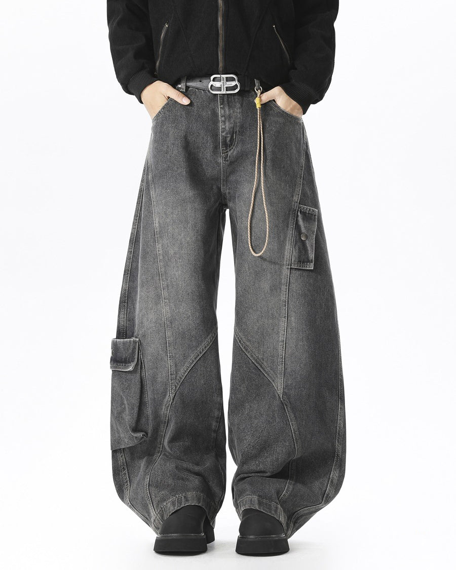 Vintage Casual Denim with Utility Pockets