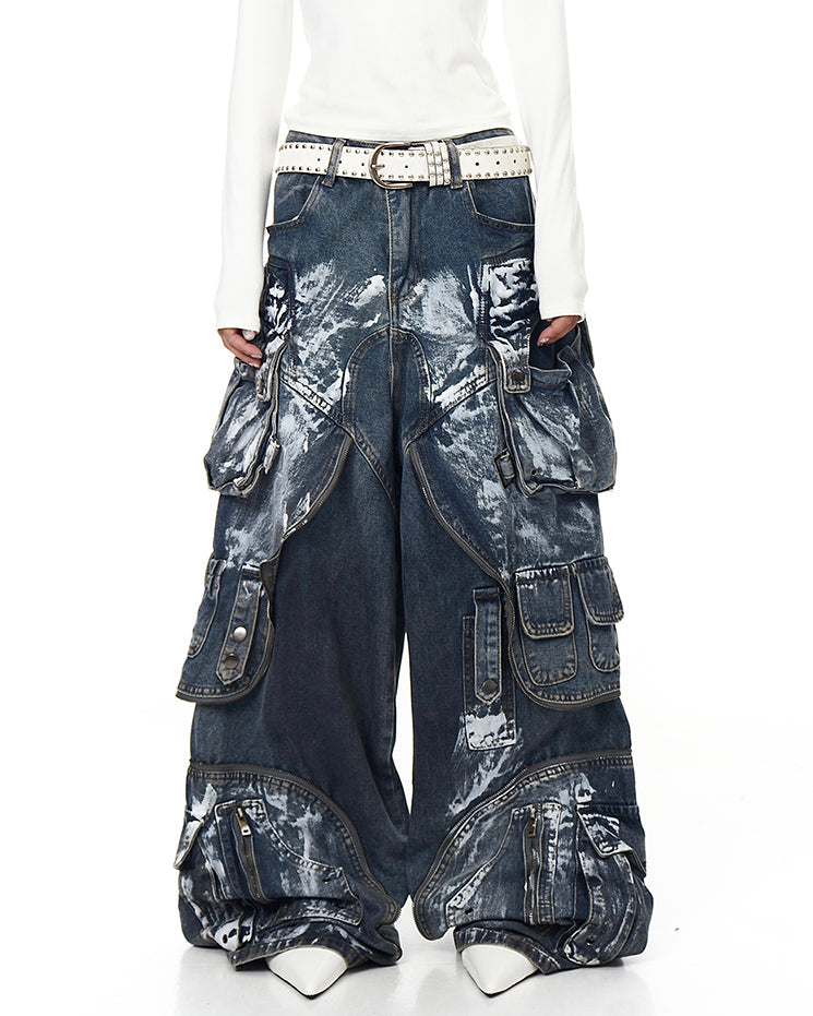Washed Multi-Pocket Street Cargo Pants