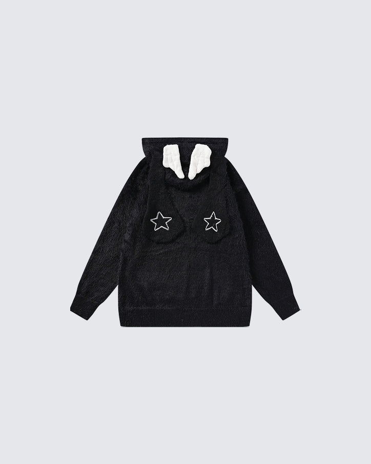 Couple Bunny Ear Hooded Sweater