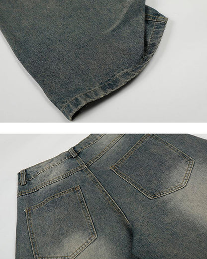 American Rivet Deconstructed Washed Jeans