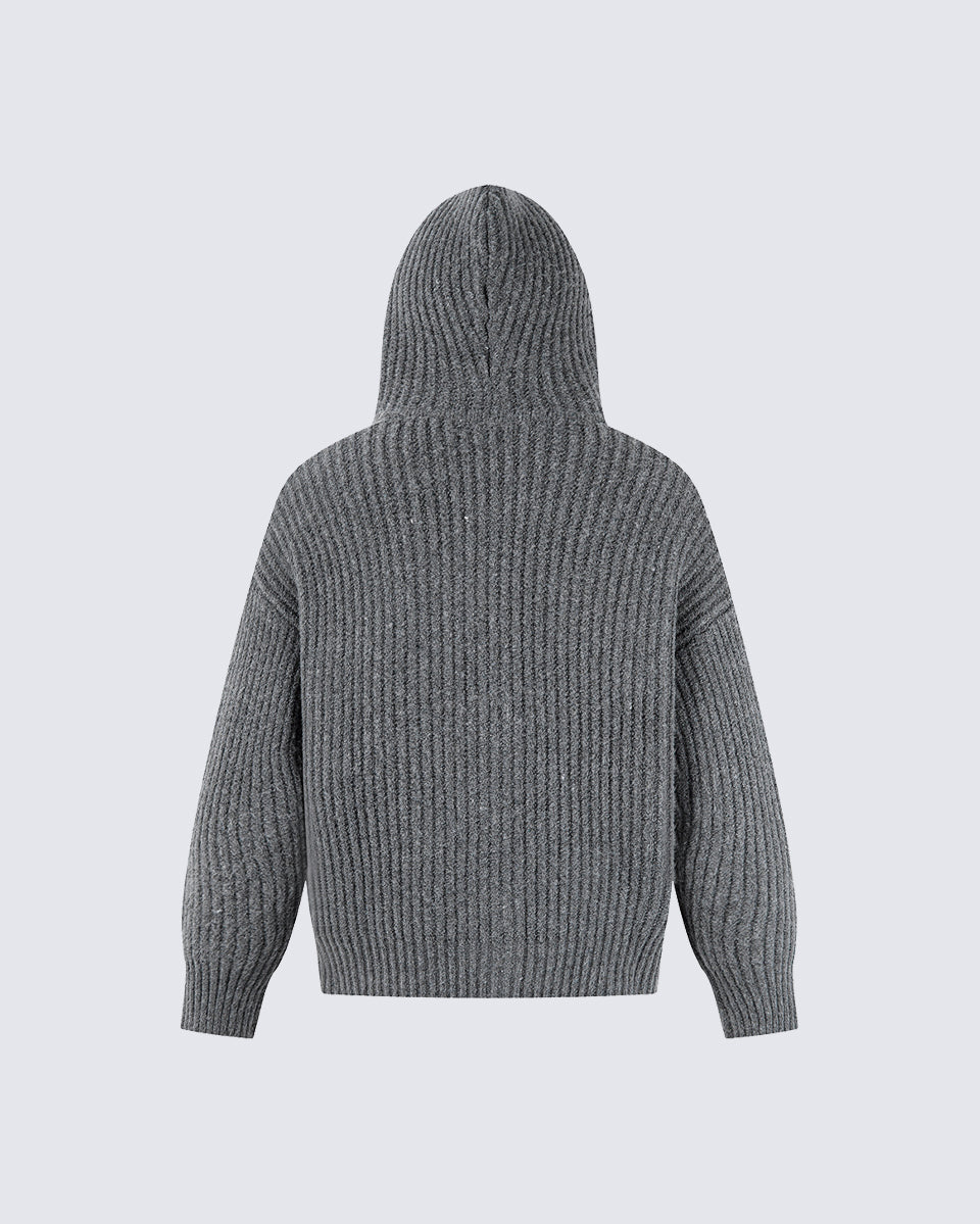 Hooded Cable Knit Streetwear Sweatshirt