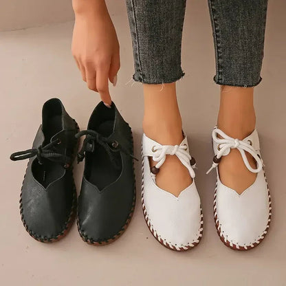 Bunion Dressy Flats — Wide Toe Box, Lace-Up Fit