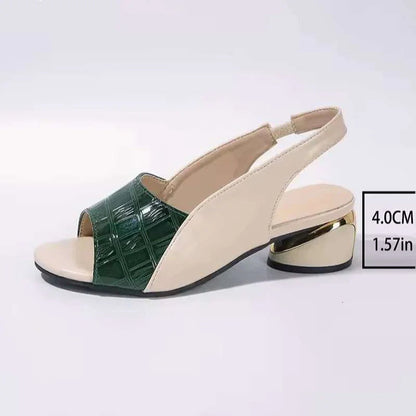 Bunion Sandals — Low Heel, Elastic Back Strap, Roomy Open Toe