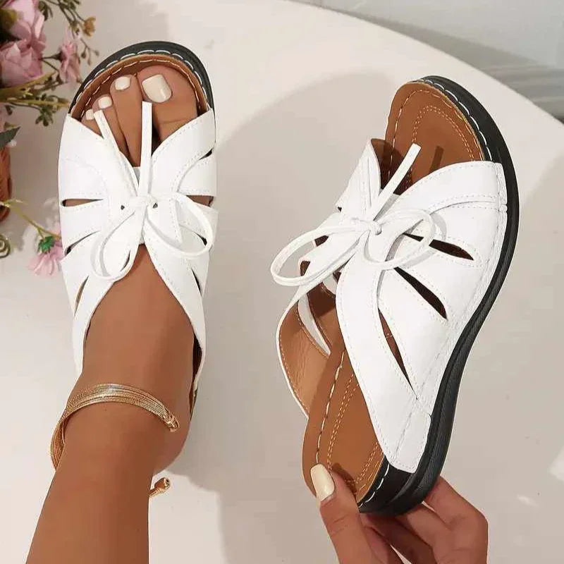 Platform Sandals for Bunions — Wide Toe Box, Cushioned, Bow Detail