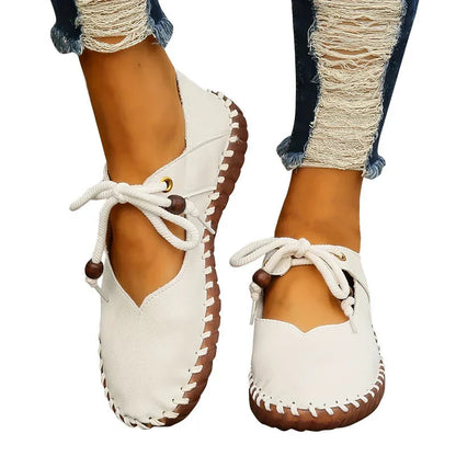 Bunion Dressy Flats — Wide Toe Box, Lace-Up Fit