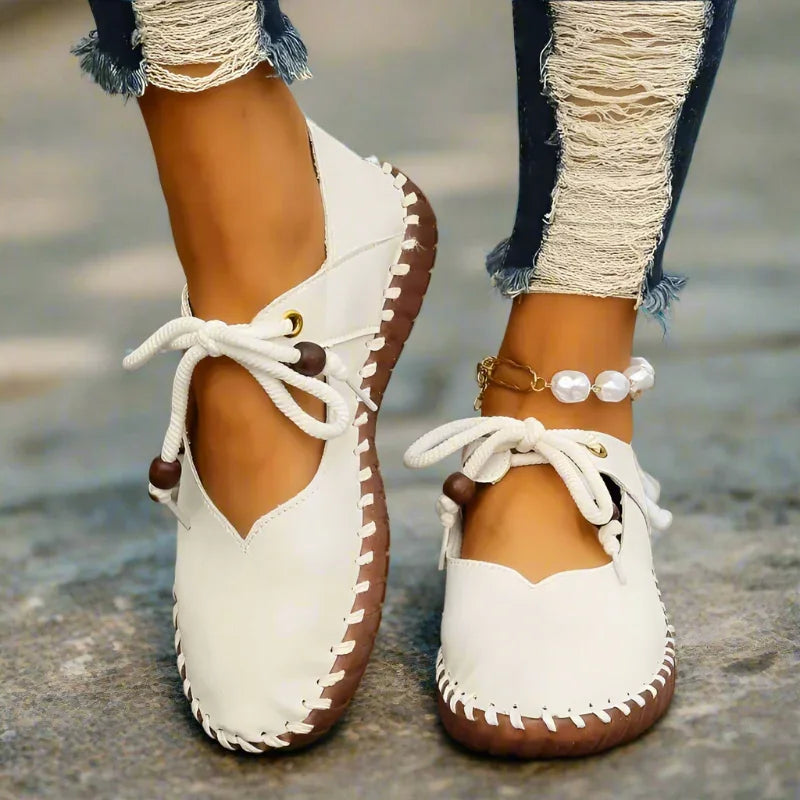 Bunion Dressy Flats — Wide Toe Box, Lace-Up Fit