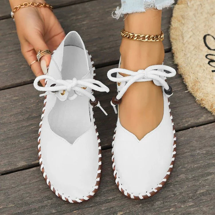 Bunion Dressy Flats — Wide Toe Box, Lace-Up Fit