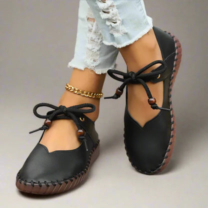 Bunion Dressy Flats — Wide Toe Box, Lace-Up Fit