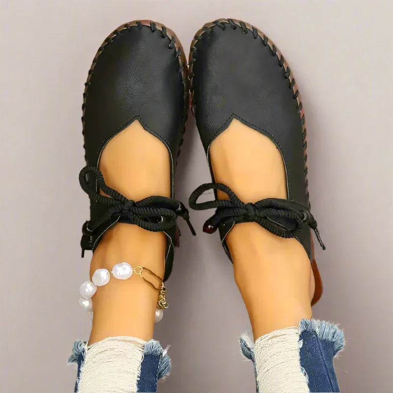 Bunion Dressy Flats — Wide Toe Box, Lace-Up Fit