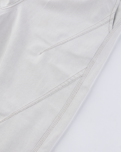 Relaxed Wide-Leg Panel Denim Pants