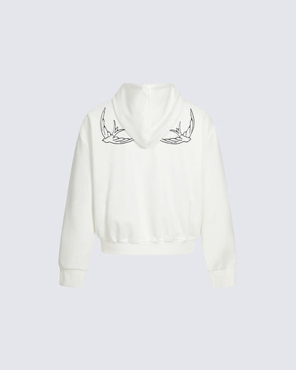 Design Niche Printed Zip-Up Hoodie