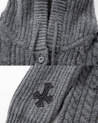 Hooded Cable Knit Streetwear Sweatshirt