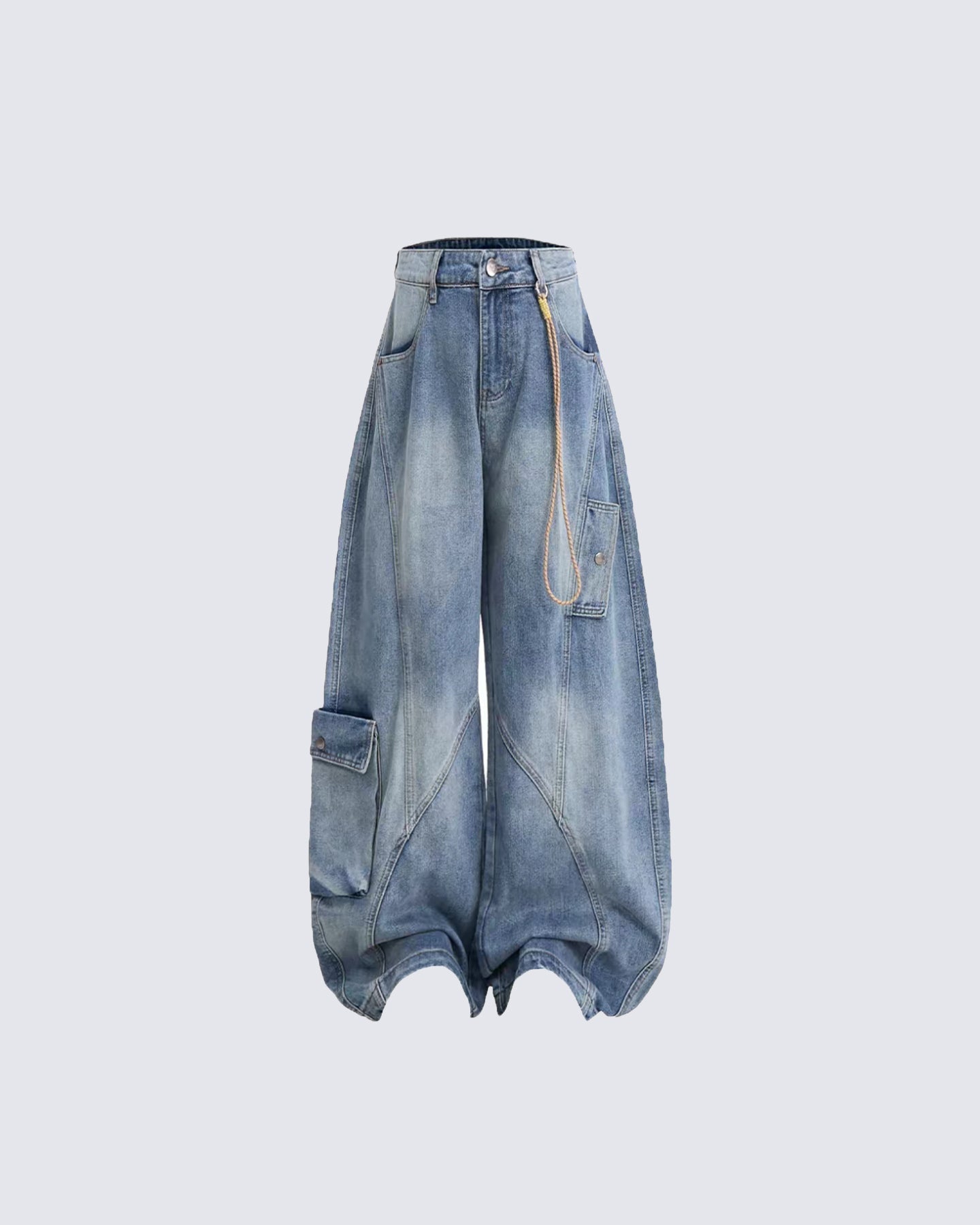 Vintage Casual Denim with Utility Pockets