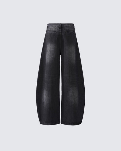 Autumn Winter Embroidered Loose Floor-Length Jeans