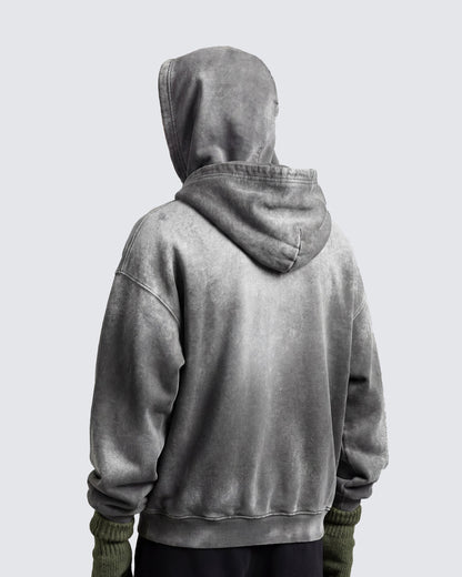 KIIKIO-Double Hood Washed Hoodie