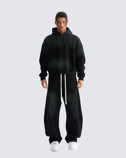 Distressed Curved Sweatpants
