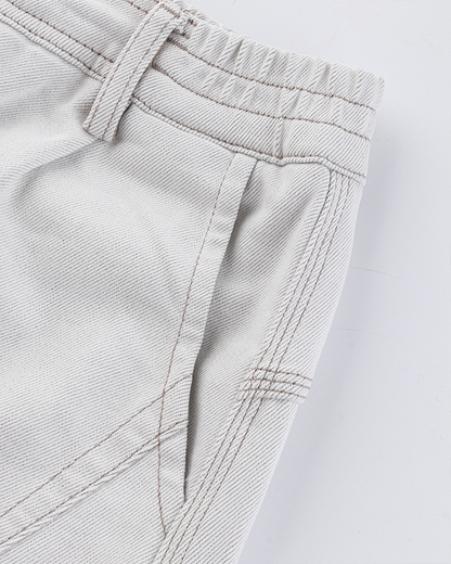 Relaxed Wide-Leg Panel Denim Pants
