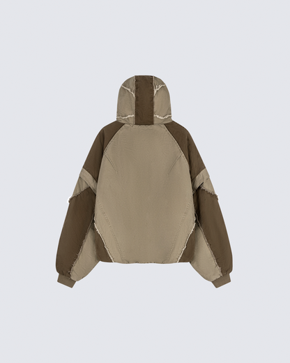 Deconstructed Patchwork Hooded Jacket