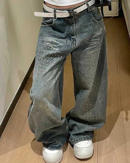American Rivet Deconstructed Washed Jeans