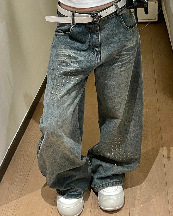 American Rivet Deconstructed Washed Jeans