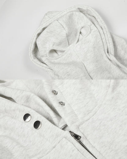 Winter New Full-Face Hooded Zip Sweatshirt