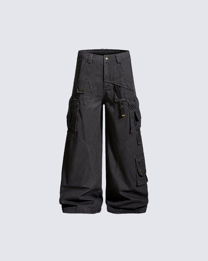 New Solid Color  Multi-Pocket Cargo Pants