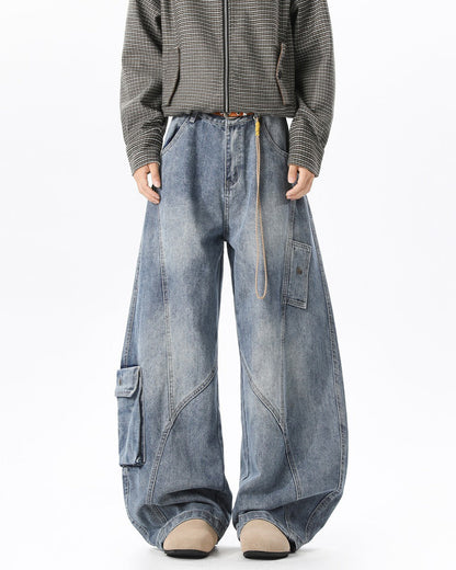 Vintage Casual Denim with Utility Pockets