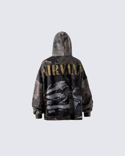 Camouflage Nirvana Graphic Hoodie