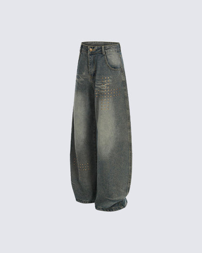 American Rivet Deconstructed Washed Jeans
