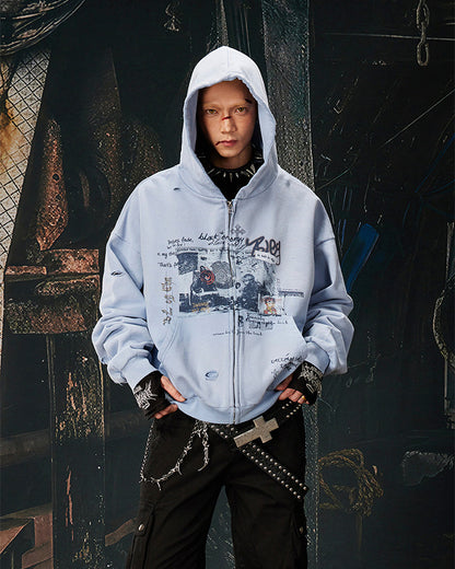 Spring New Zip Up Hoodie Sweatshirt