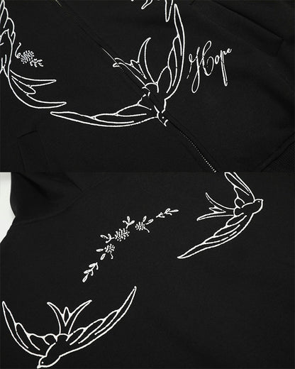 Design Niche Printed Zip-Up Hoodie