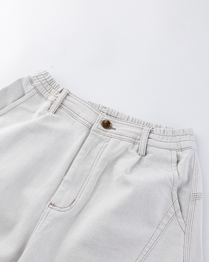 Relaxed Wide-Leg Panel Denim Pants