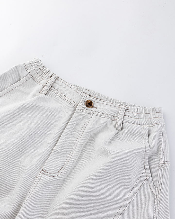 Relaxed Wide-Leg Panel Denim Pants