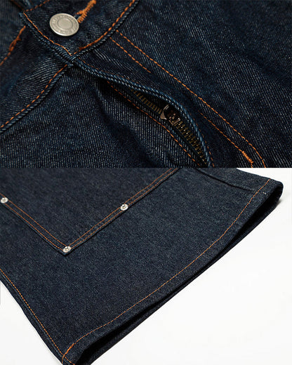 Layered Waist Rivet Denim Pants