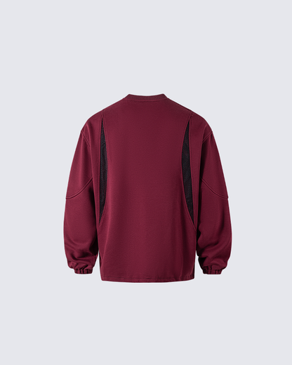 Tech Panel Mesh-Patchwork Sweatshirt