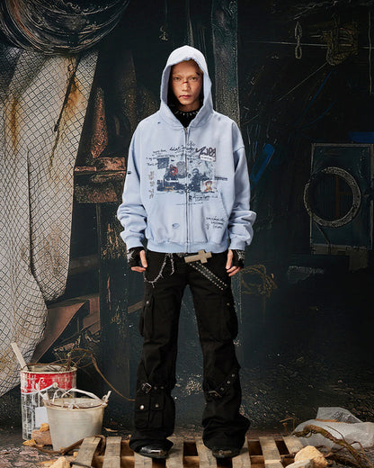 Spring New Zip Up Hoodie Sweatshirt