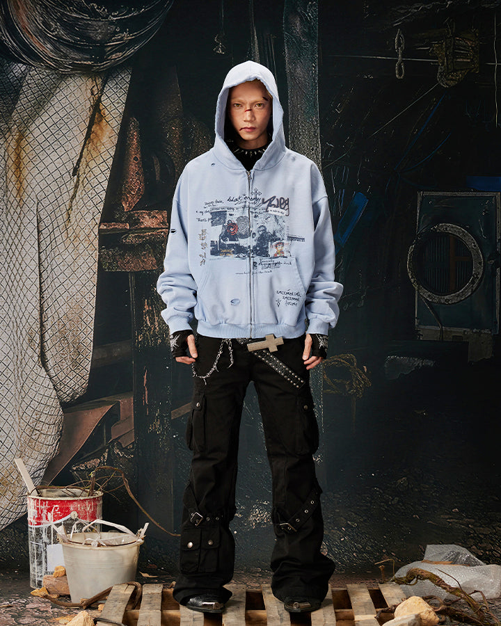Spring New Zip Up Hoodie Sweatshirt