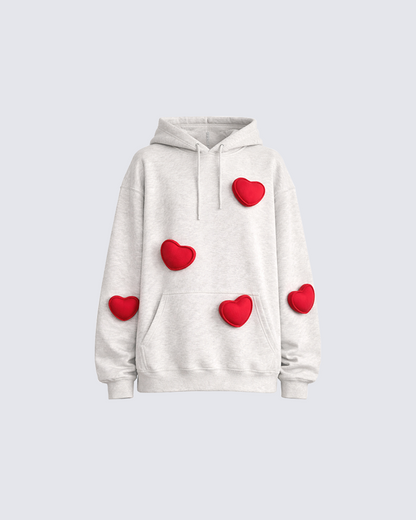 3D Heart Appliqué Hoodie