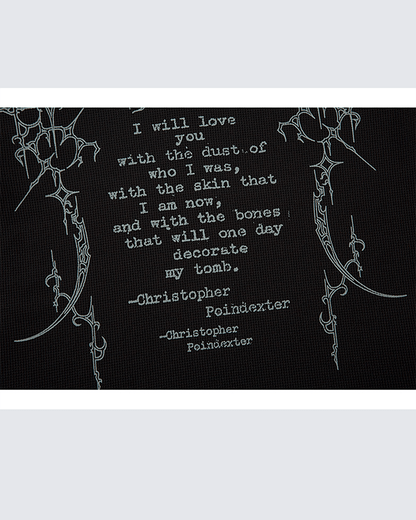 Gothic Double Sleeve Polo with Barbed Quote Print