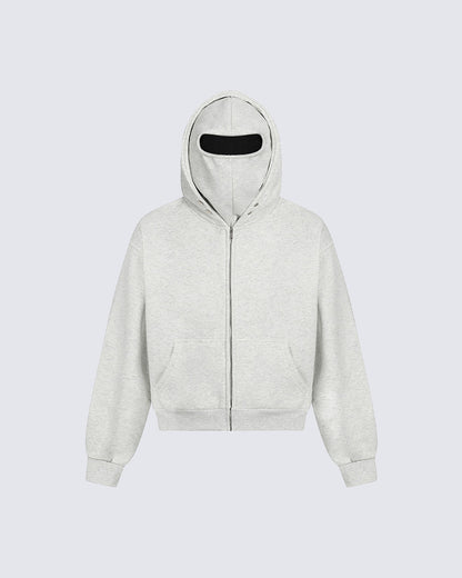 Winter New Full-Face Hooded Zip Sweatshirt