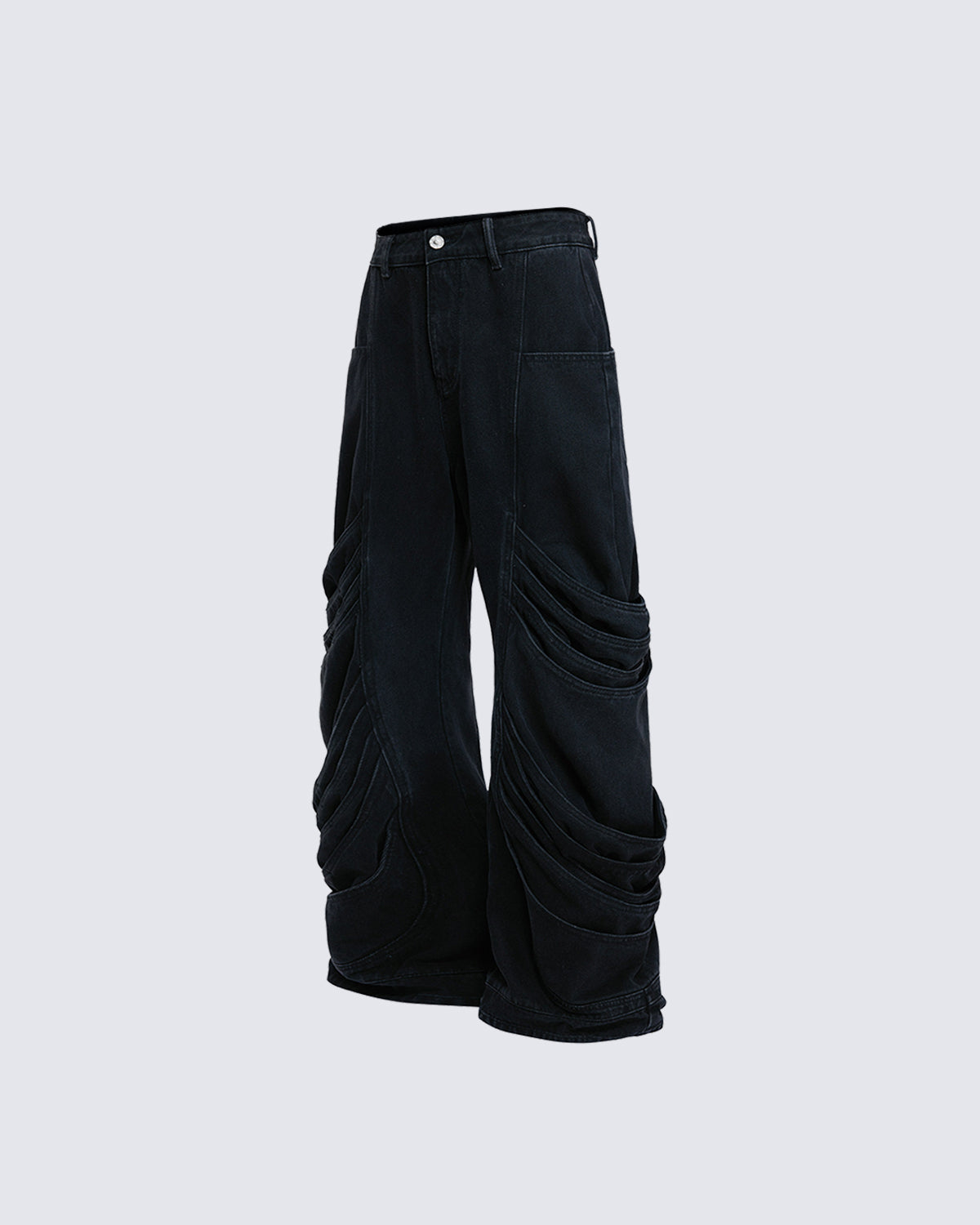 Deconstructed Washed Denim Pants