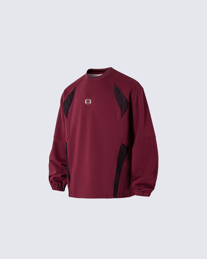 Tech Panel Mesh-Patchwork Sweatshirt