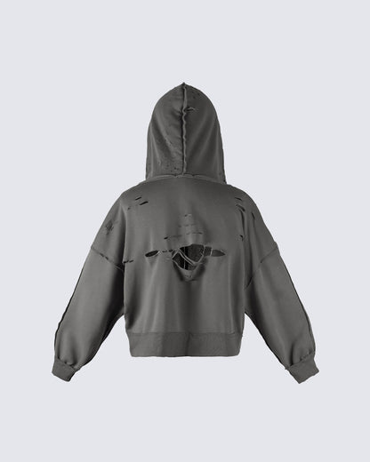American Street High-Street Distressed Hoodie