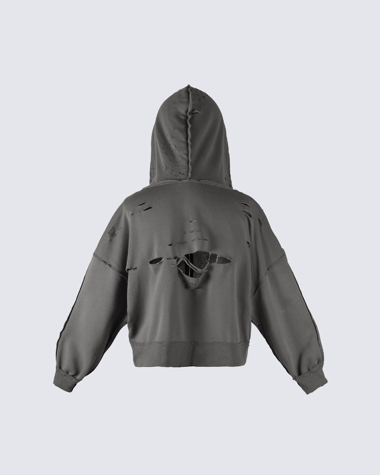 American Street High-Street Distressed Hoodie