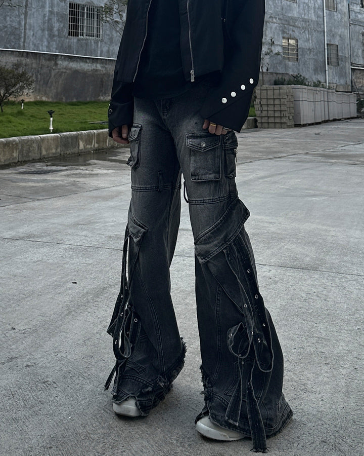 High Street Heavy Multi-Pocket Cargo Denim Pants